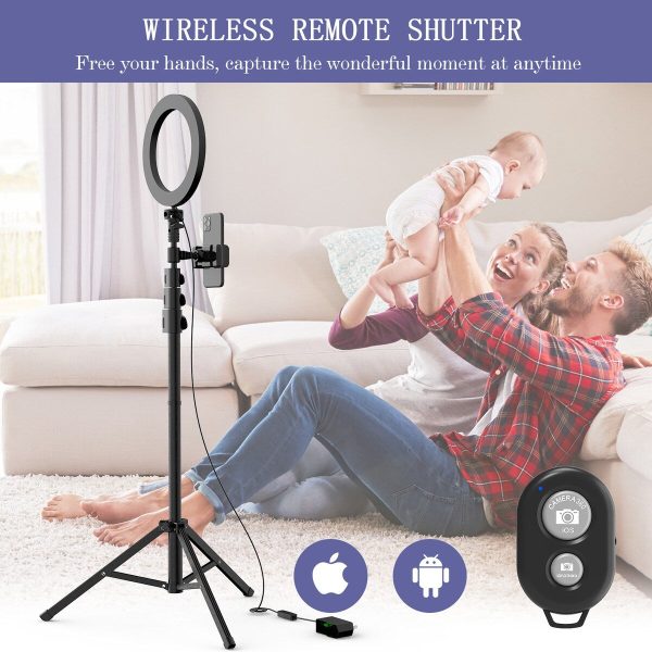 9 inch Ring Light with Phone Holder. 4 Level Ajustable Tripod Stand with Remote