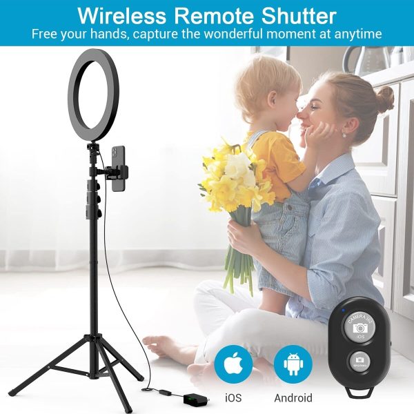 9 inch Ring Light with Phone Holder. 4 Level Ajustable Tripod Stand with Remote