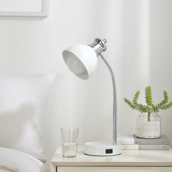 College Caravan Charging Two Tone Lamp with Catch-all Base