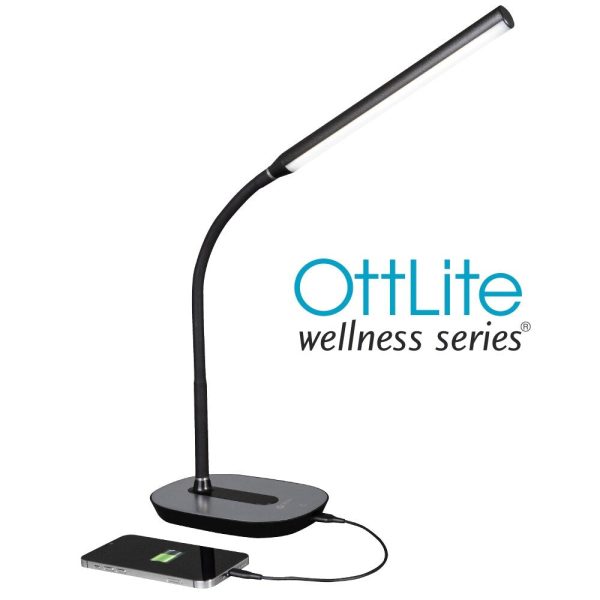 OttLite Strive LED Desk Lamp with USB Charging