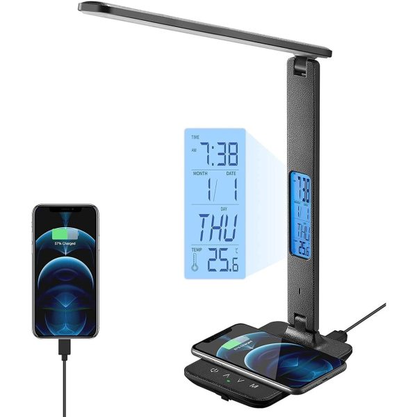 Wireless Charger LED Desk Lamp with USB Charging Port